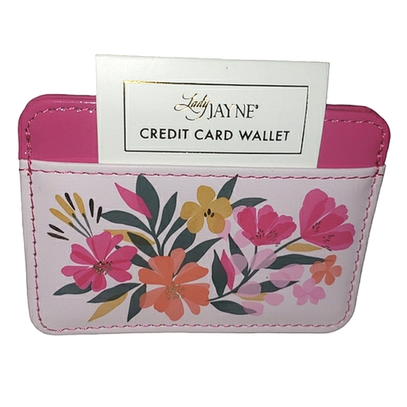 Lady Jayne Sunlit Garden Multicolor Floral Vegan Leather Credit Card Wallet NWT - Picture 1 of 8